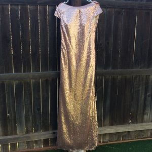 Rose gold sequin formal dress ✨